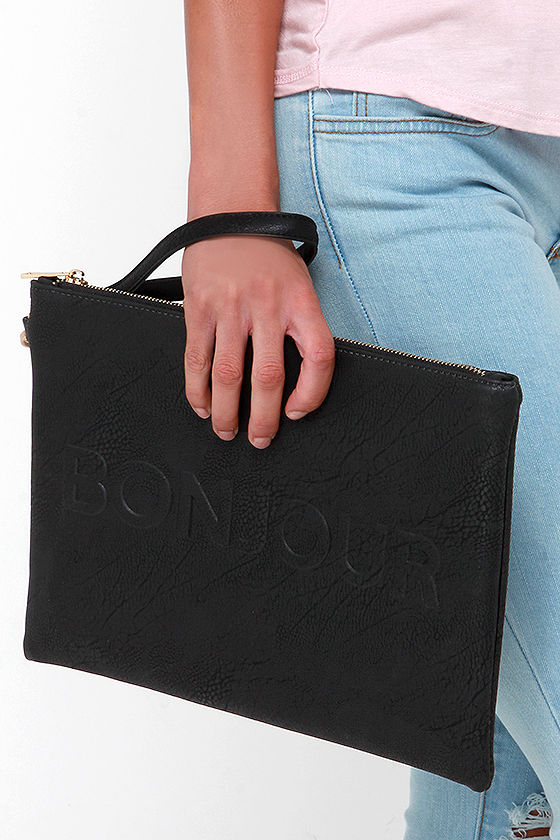 Chic Black Clutch Embossed Clutch Vegan Leather Clutch 45.00 Lulus