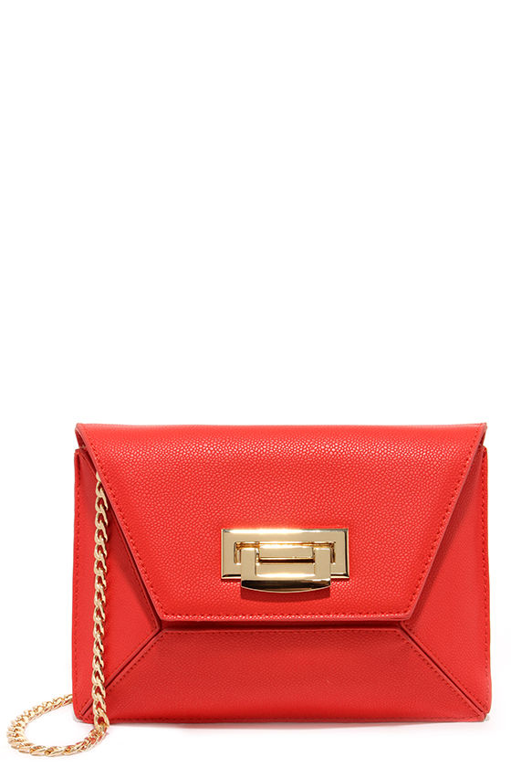 Shape Expectations Coral Red Purse
