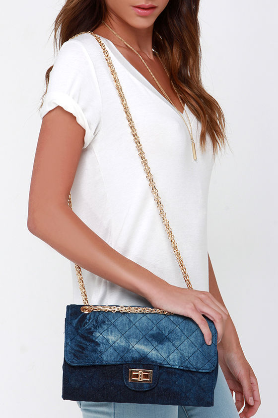 Cute Denim Purse Dark Blue Purse Quilted Purse 34.00 Lulus