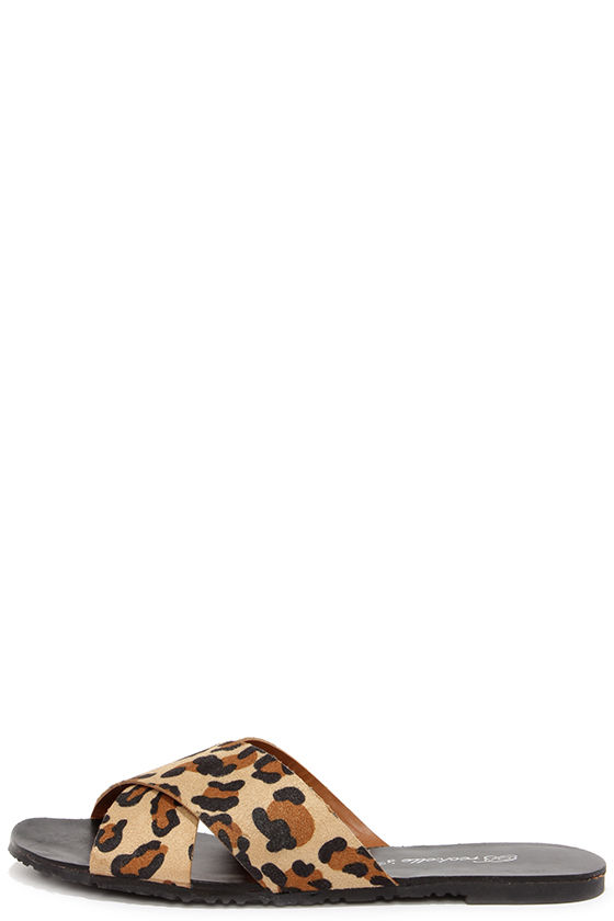 criss cross leopard sandals