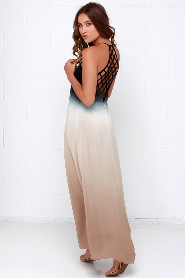 black ombre maxi dress SUNSET DREAMING OMBRE MAXI DRESS – AKIRA