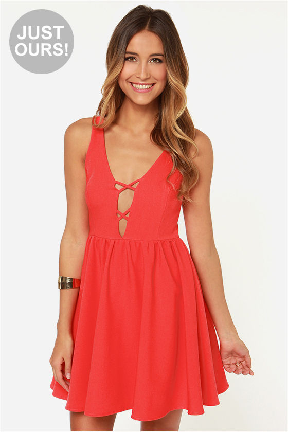 coral dress lulus