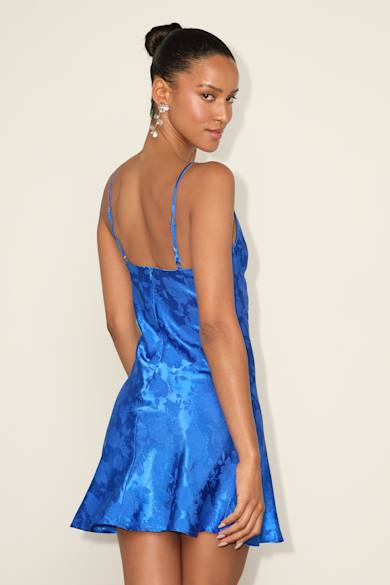 white christmas dresses Blue cocktail dress for women - a classic evening look main image 0
