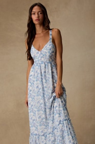 My Love Story White Floral Print Tie-Back Maxi Dress 3