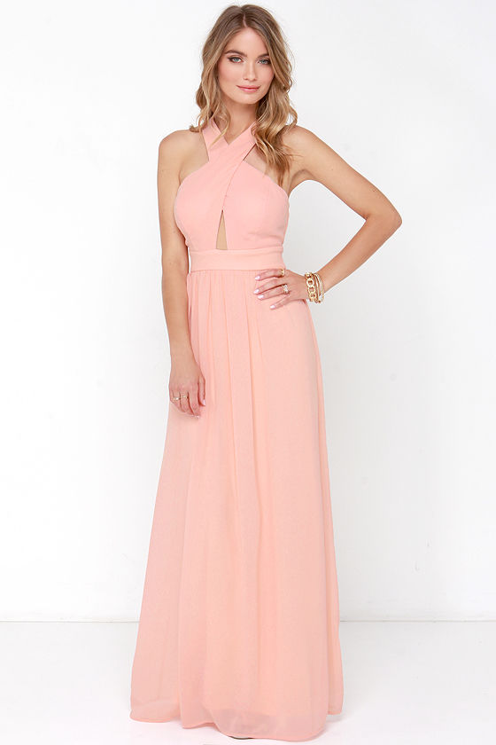 Peach Gown - Peach Maxi Dress - $68.00 - Lulus