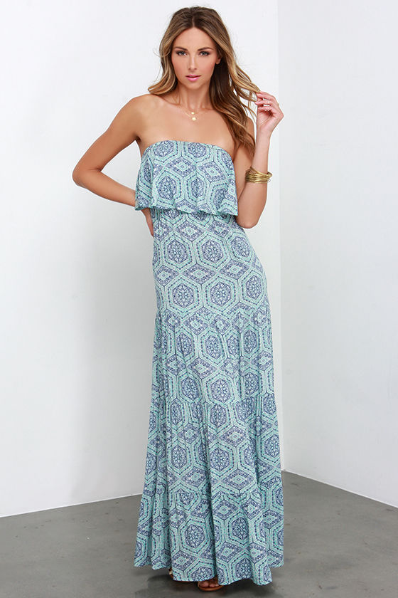 Boho Dress - Maxi Dress - Blue Dress - Print Dress - $54.00 - Lulus