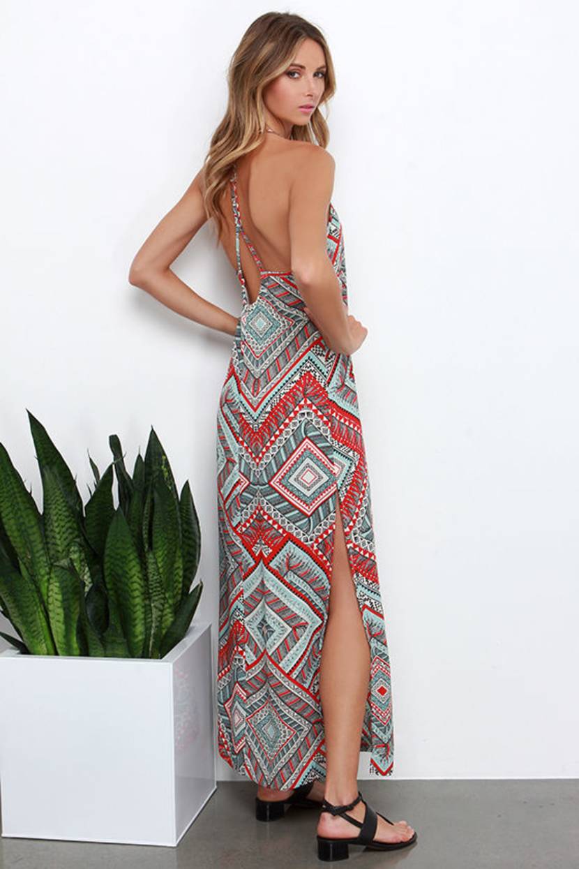 Red Print Dress - Maxi Dress - Tribal Print Dress - $89.00 - Lulus