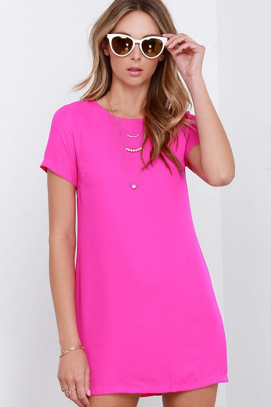 Chic Magenta Dress - Shift Dress - $45.00 - Lulus