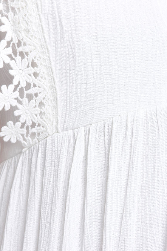 Beautiful Crochet Lace Dress - Ivory Dress - Maxi Dress - $66.00