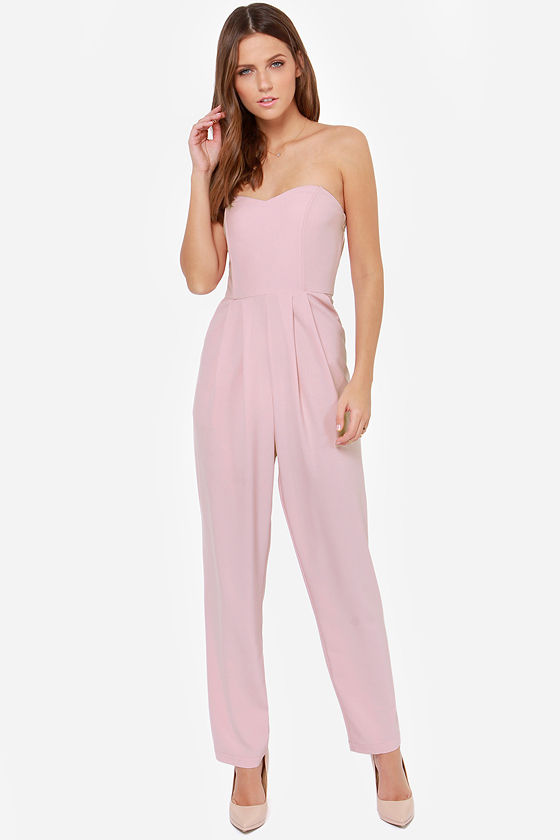 Cute Mauve Jumpsuit - Strapless Jumpsuit - $44.00 - Lulus