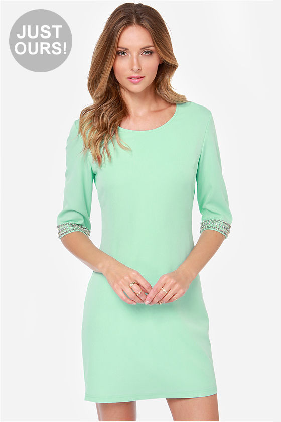 mint shift dress