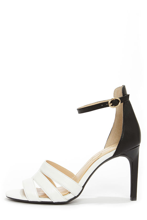 jessica simpson black and white heels