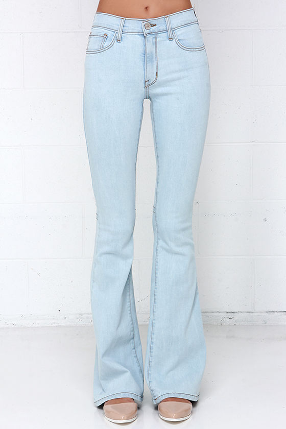 flared jeans light blue
