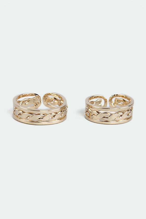 Cute Gold Rings Ring Set Braided Ring 15.00 Lulus