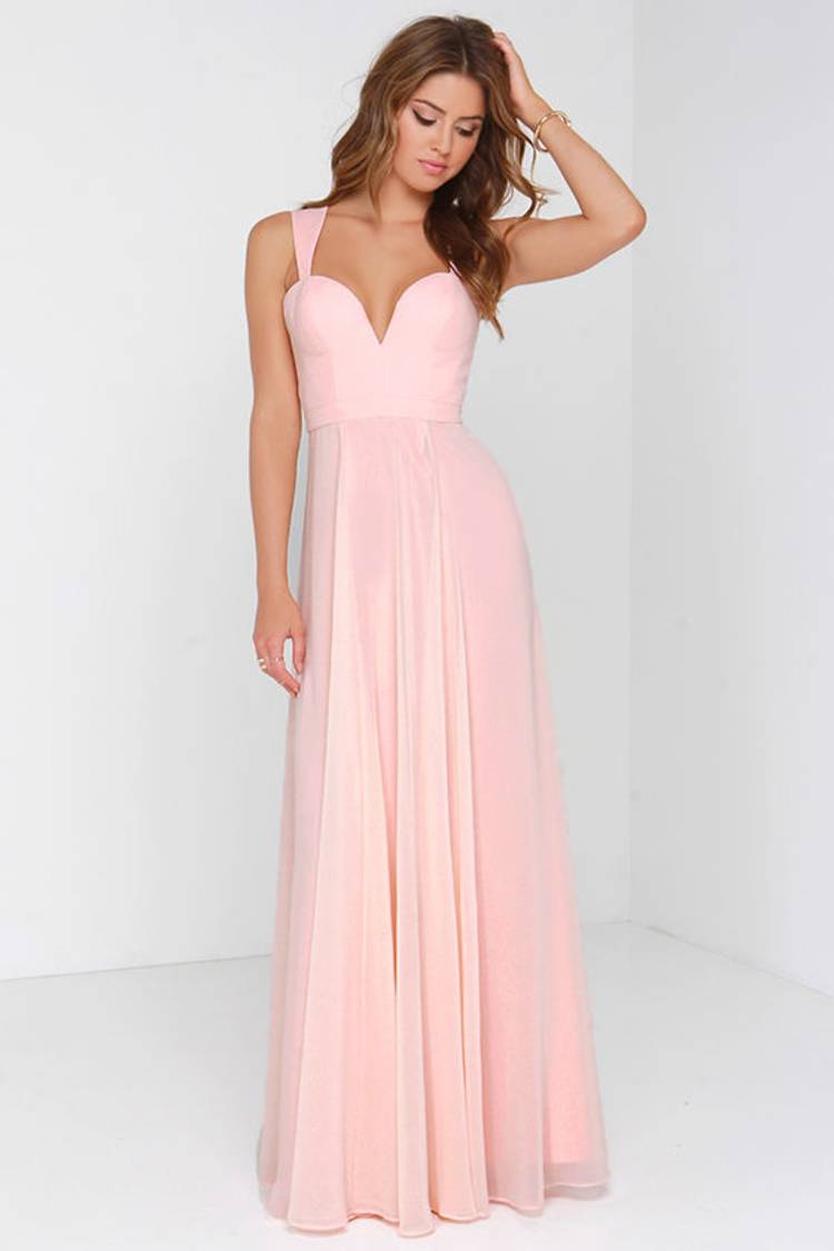 blue dress for baby girl Chiffon V-Neck Ruffles Sleeve Back Cutout Pleated Bridesmaid Dress main image 1