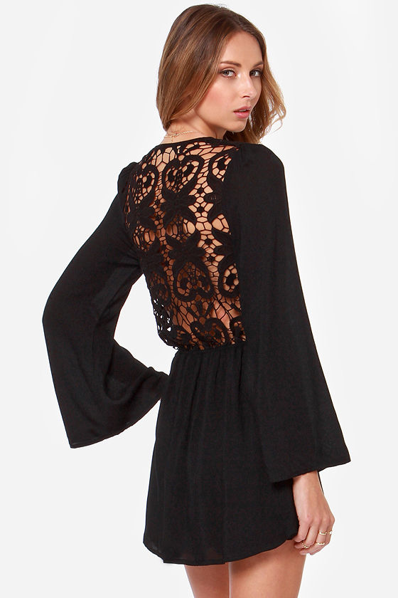 Sexy Black Dress - Lace Dress - Backless Dress - $63.00 - Lulus