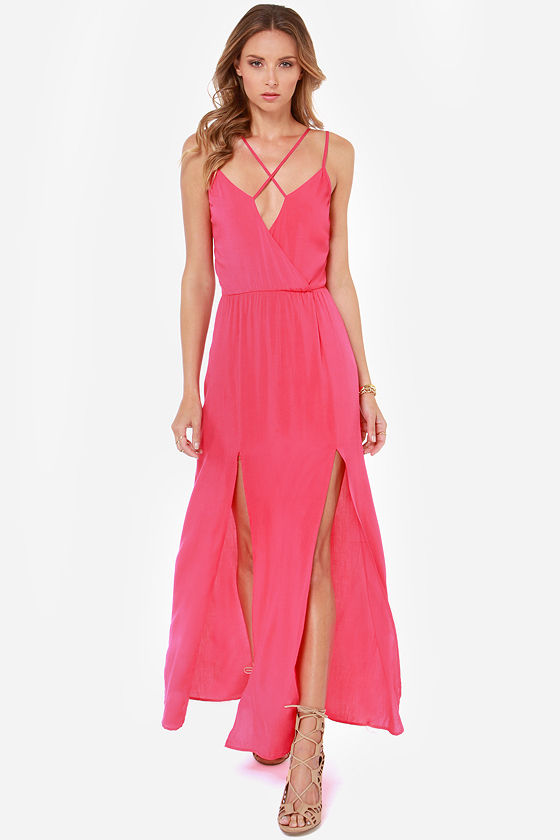 Reverse Take a Hint Fuchsia Pink Maxi Dress