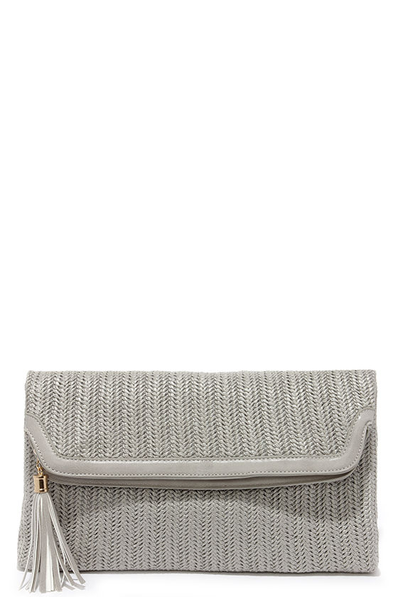 Nieves Woven Clutch - Gold