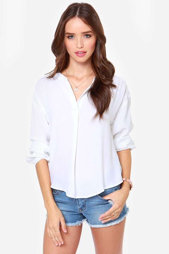 Lucy Love Pickadilly Top - White Top - Long Sleeve Top - $55.00 - Lulus