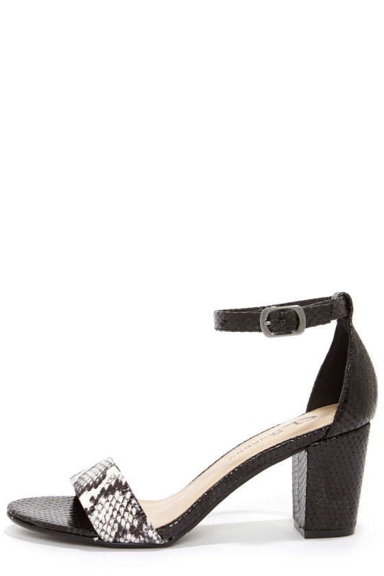 CL by Laundry Janella Viper Black and White Dress Sandals