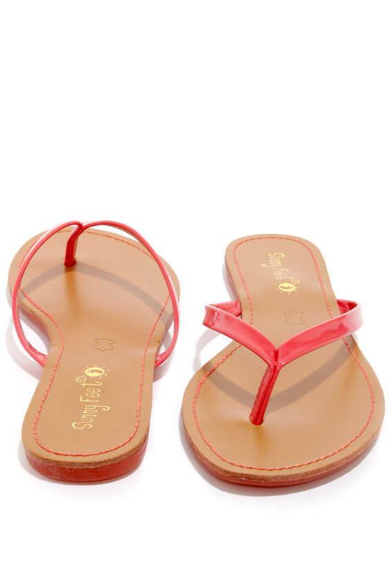 coral flip flops