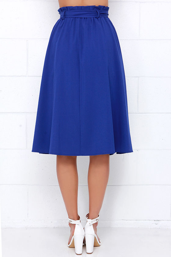 Pretty Royal Blue Skirt Midi Skirt 49.00