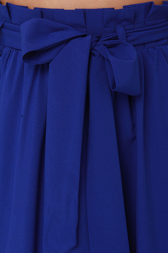 Pretty Royal Blue Skirt - Midi Skirt - $49.00