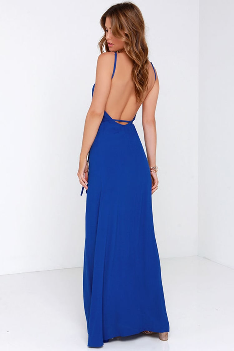 chanel maxi blue dress