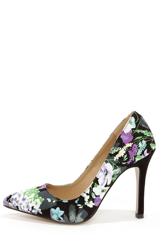 floral print pumps heels