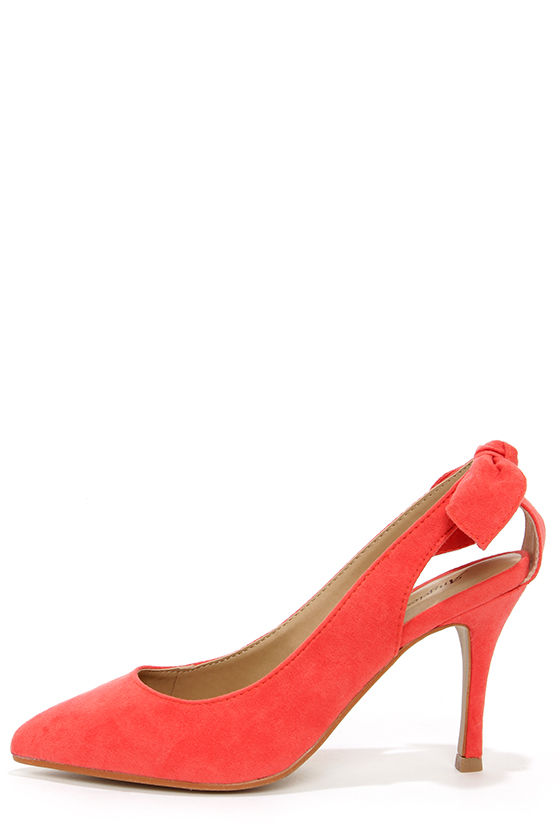 coral colored pumps