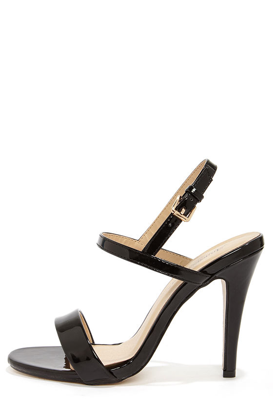 black patent dress sandals