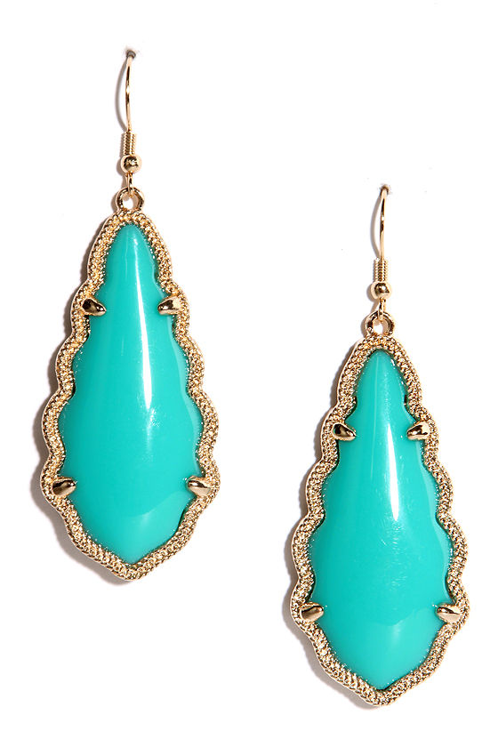 Boho Gold Earrings - Turquoise Earrings - $14.00 - Lulus