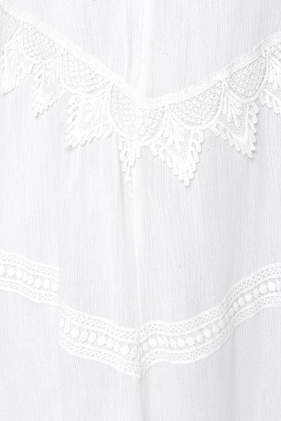 Cute Ivory Dress - Shift Dress - Lace Dress - Halter Dress - $49.00