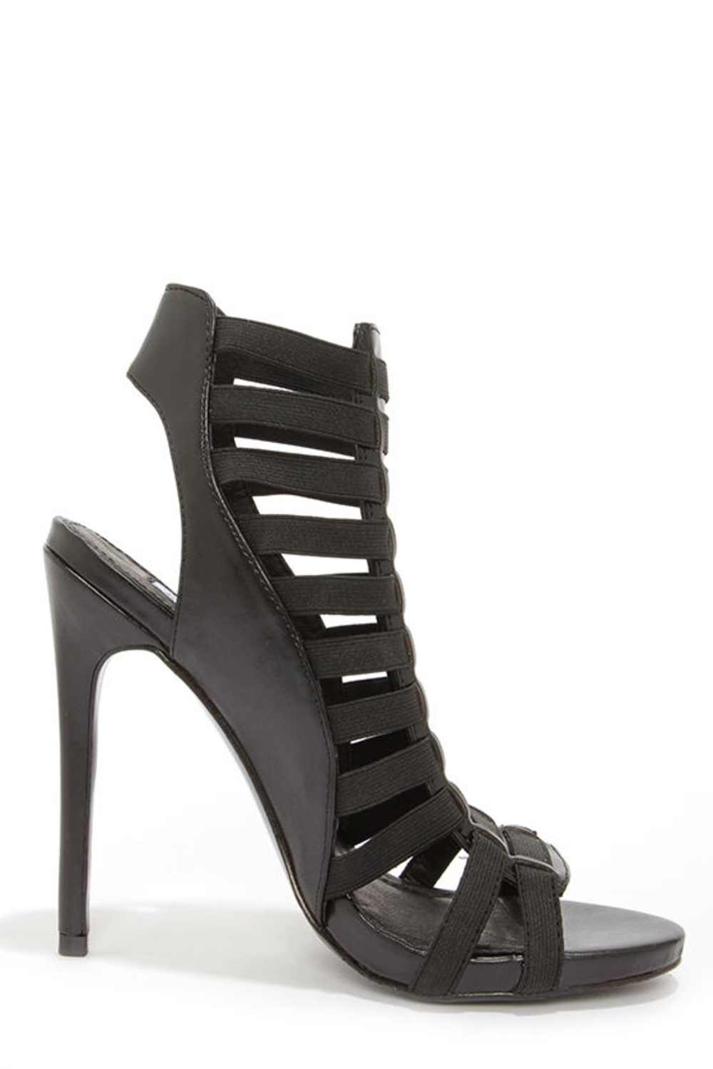 Steve Madden Stretche Black Caged High Heels