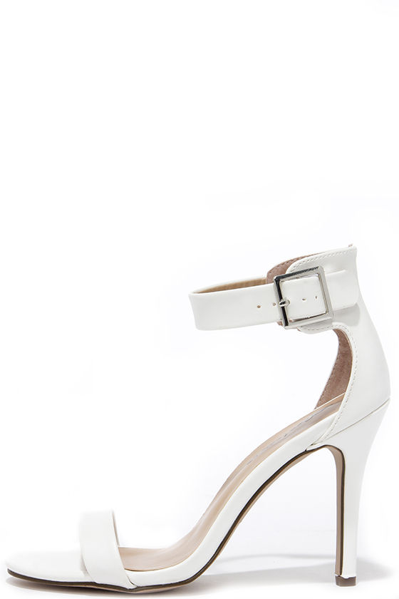 white one strap heels