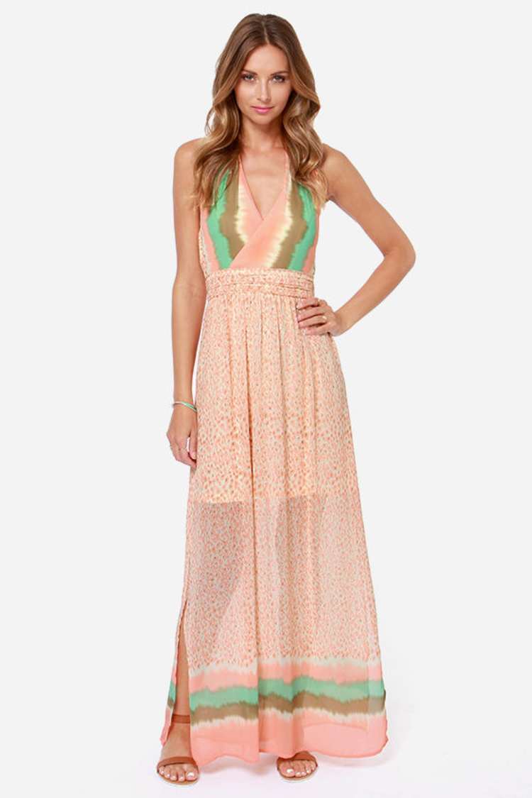 pastel coral dress Pink Coral Sleeveless Midi Dress - All Dresses