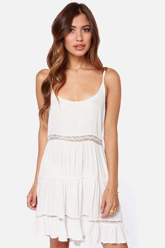 Lovely Ivory Dress - Babydoll Dress - Backless Dress - $61.00 - Lulus