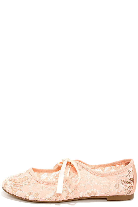 pink lace flats