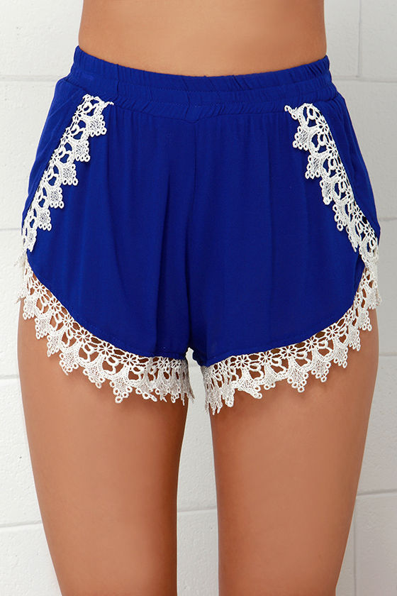 cobalt blue shorts women's