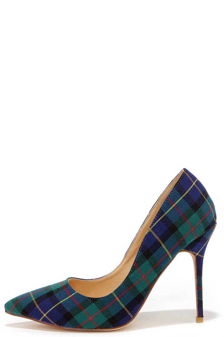 High Heels Womens Plaid Heels High Heel Plaid Heel Shoes Draven Peggy Red Plaid Pump Heels Women's Shoes  10