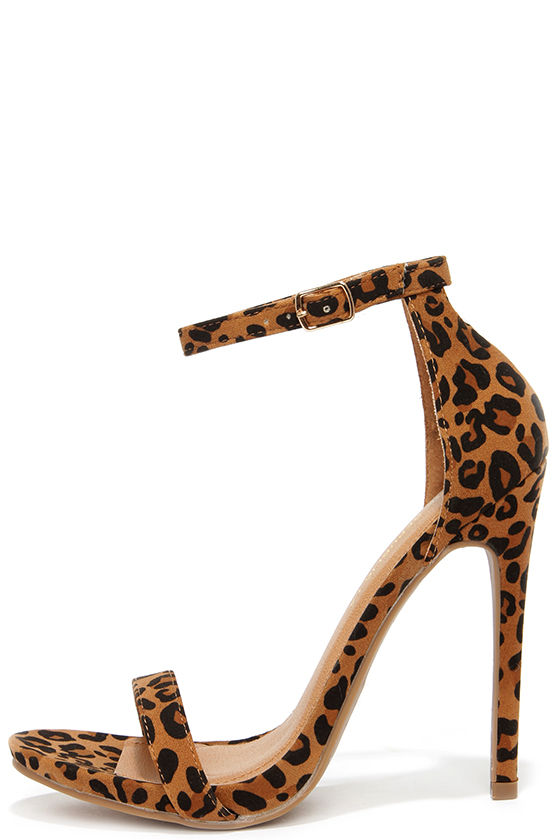 Cute Leopard Heels - Ankle Strap Heels 