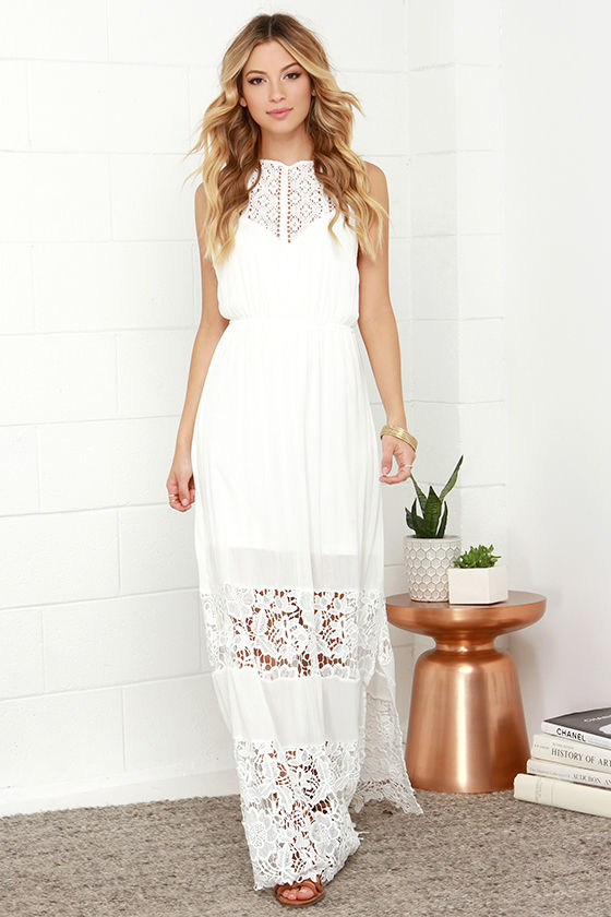 casual ivory lace dress