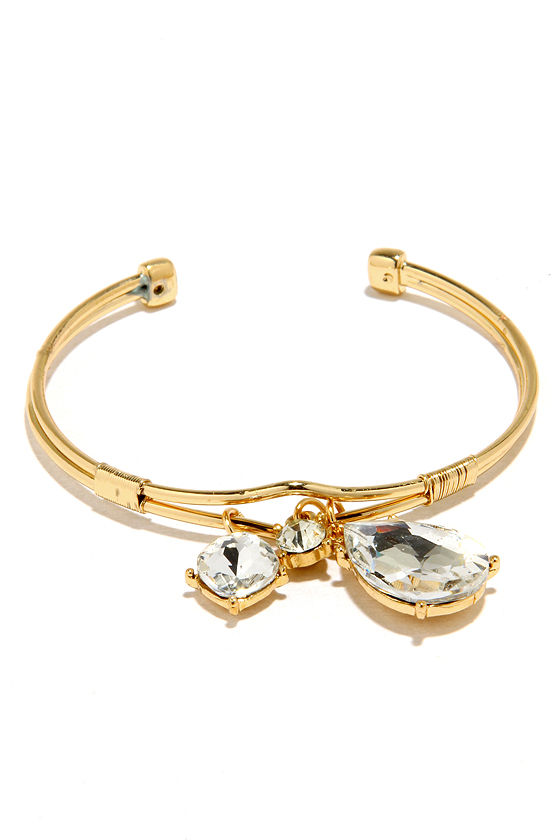 Cool Gold Bracelet Clutch Bracelet Rhinestone Bracelet 11.00 Lulus