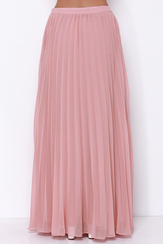 Blush Skirt - Pleated Skirt - Maxi Skirt - $64.00