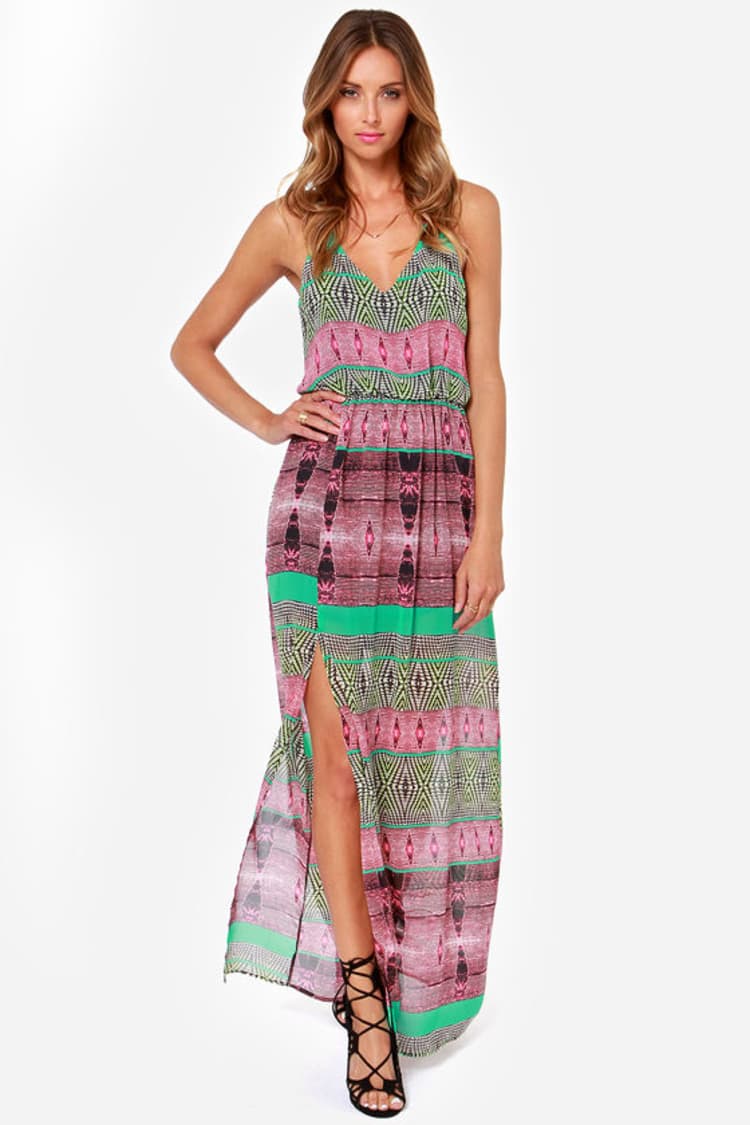 say i do maxi dress green Beautiful Print - and Pink Dress - Dress - $49.00 chainmail