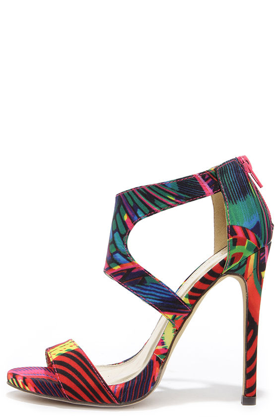 Pretty Print Heels - Dress Sandals - $36.00 - Lulus