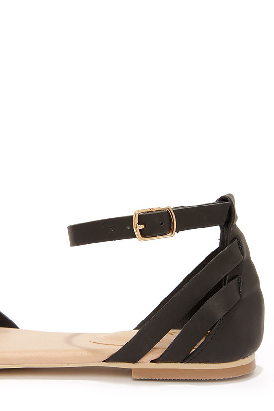 plain black sandals flat