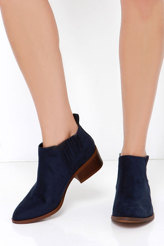 dark blue ankle boots