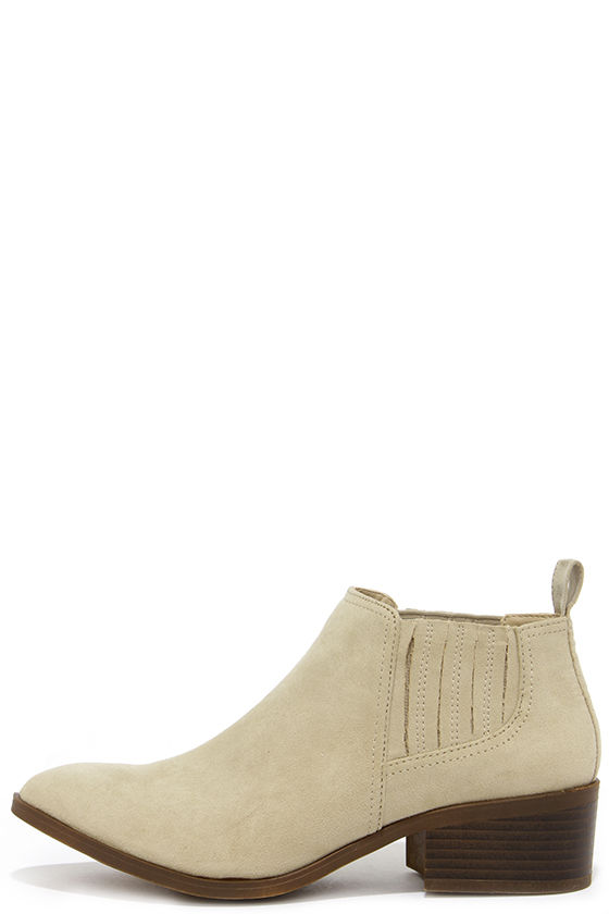 sand pull on chunky ankle boots