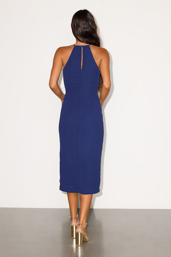 Dreamy Date Night Navy Blue Sleeveless Midi Dress - thumbnail 3